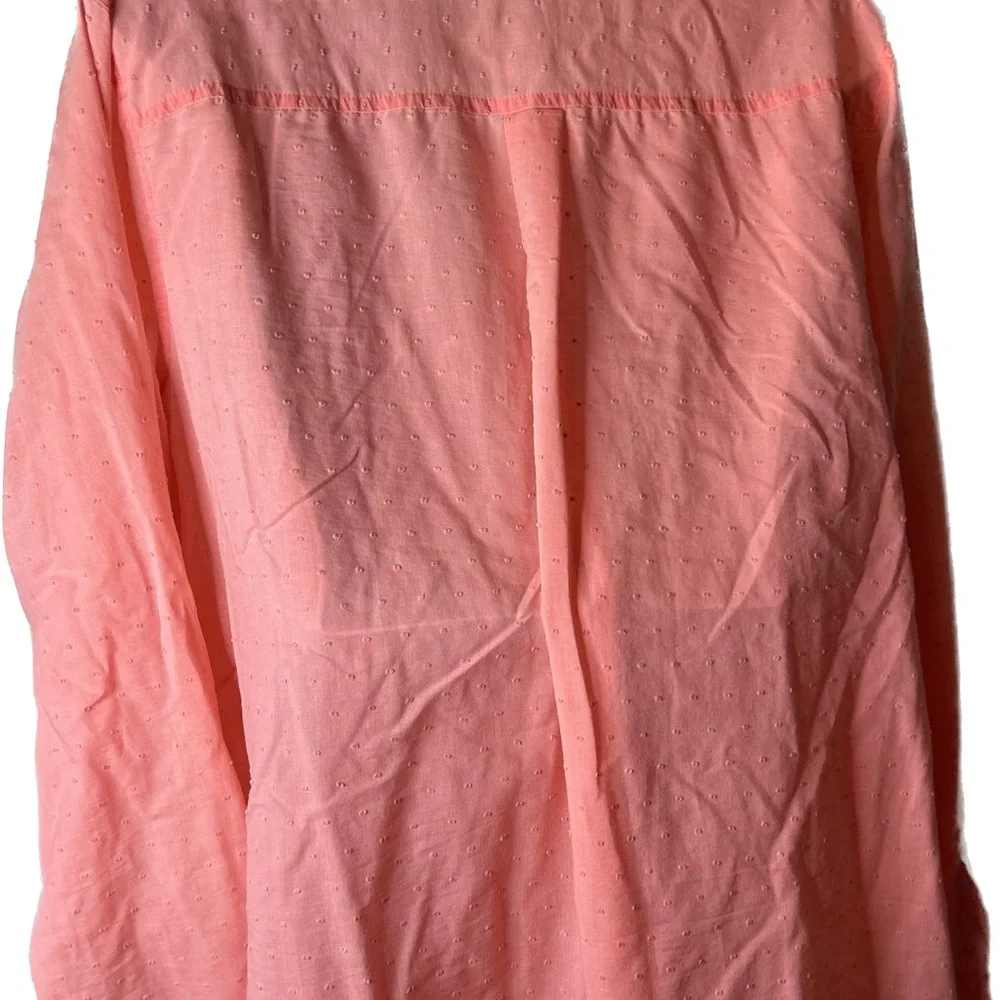 Old navy pinkish orange Swiss dot button shirt blouse size XL - Picture 2 of 4